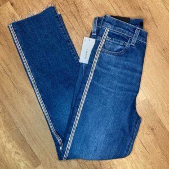 J Brand Jules High-Rise Ankle Straight Leg Embellished Urbanite Denim Jeans - Picture 8 of 15